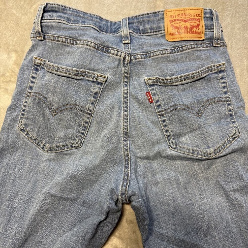 Levi's 721 Jeans Womens 28 x 28 Denim Blue High Rise Skinny Distressed Stretchy - Picture 10 of 13